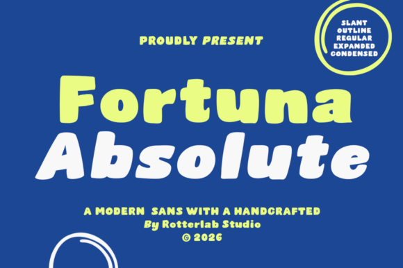 Fortuna Absolute: A Bold Sans Serif Typeface for Playful Branding Projects